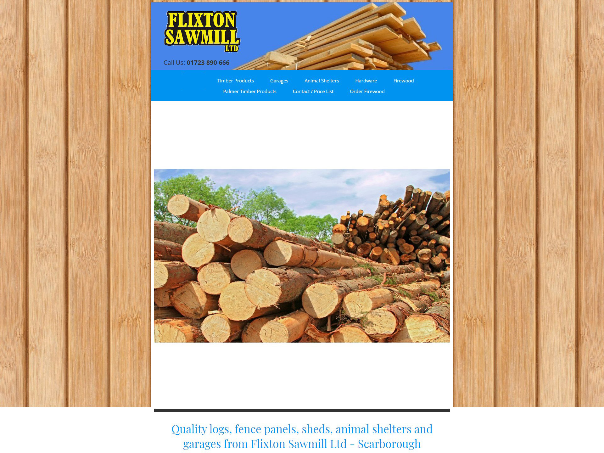 The before website design for Flixton Sawmill